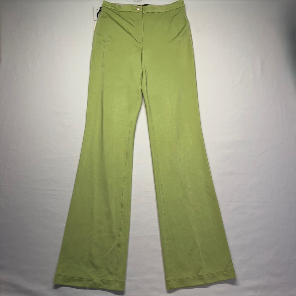 Babaton 1-01 Mini Flare High Rise Pants Size 6 Pistachio Green Retro Dress NWT